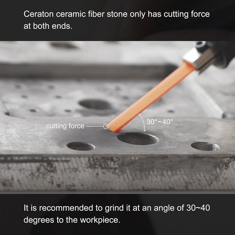 Miracle Ceraton Ceramic Fiber Stones – 10-Pack, 3.94" x 0.39" x 0.04" – for Air, Electric, Ultrasonic Tools & Hand Holders – Polishing, Deburring, EDM Removal (#400 Blue) - Image 5